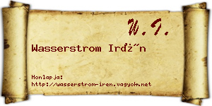 Wasserstrom Irén névjegykártya